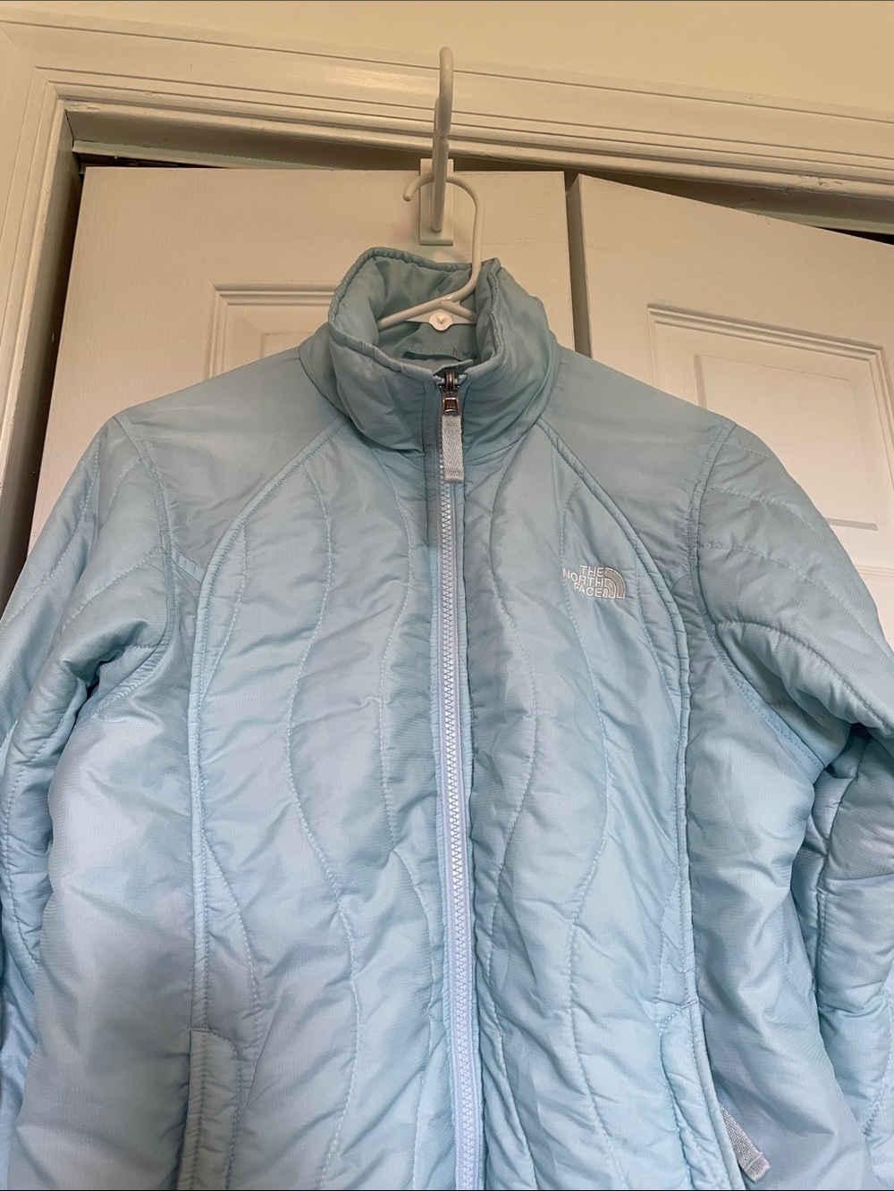 The North Face Women's M Pale Blue Quilted Puffer Jacket